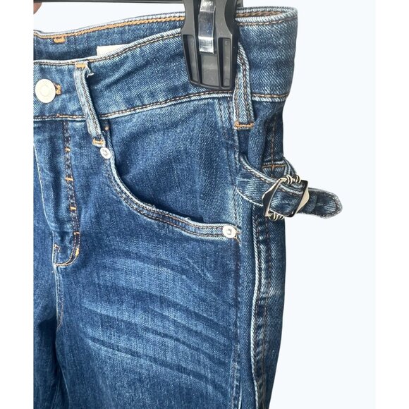 Pilcro & The Letterpress Buckled High-Rise Cropped Slim Jeans Size 26 - Picture 13 of 14